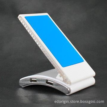 Foldable USB Mobile Phone Holder, Wholesale, Customized Logo, with LED Light, 2.0 USB Port